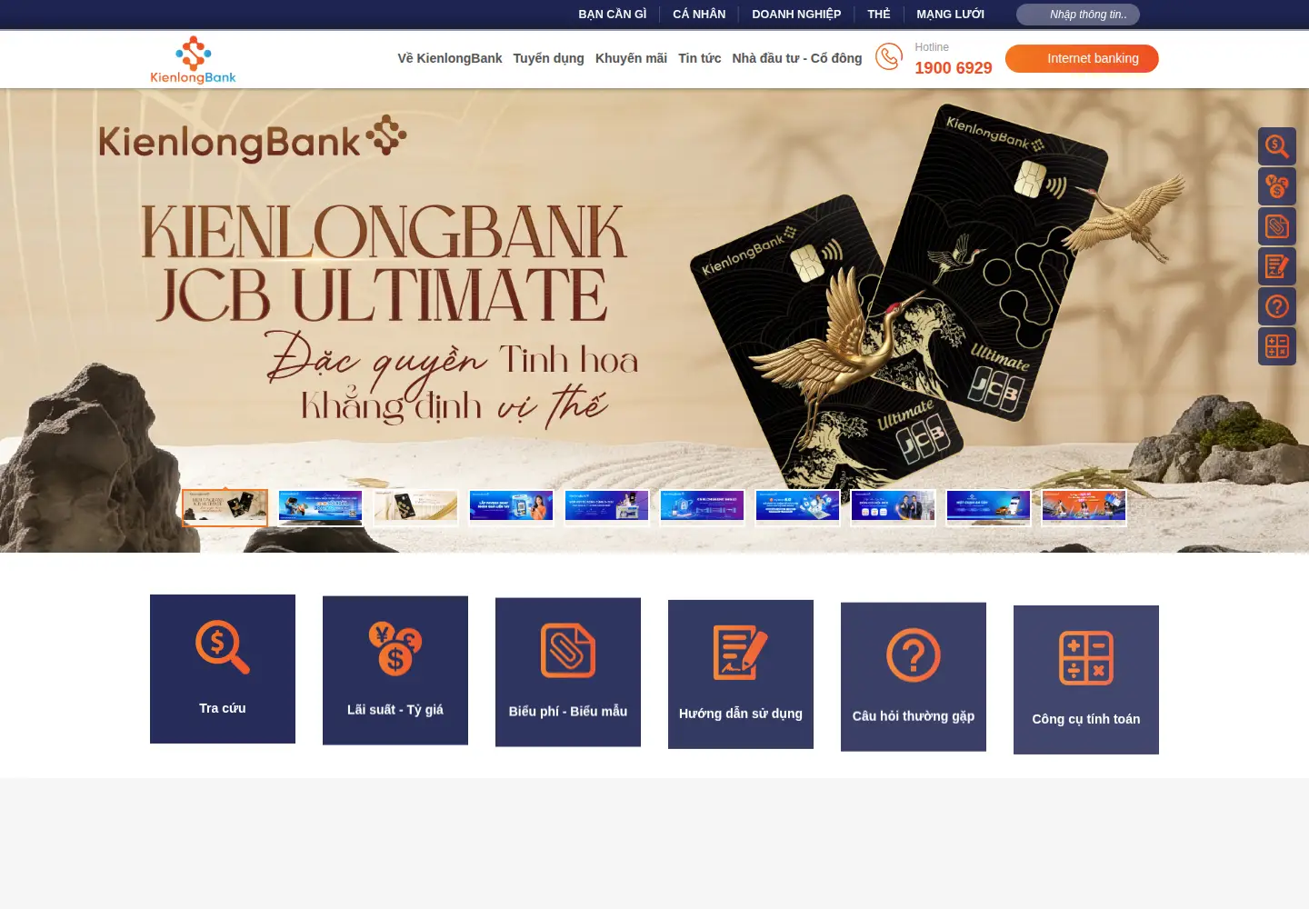 Screenshot of kienlongbank.com
