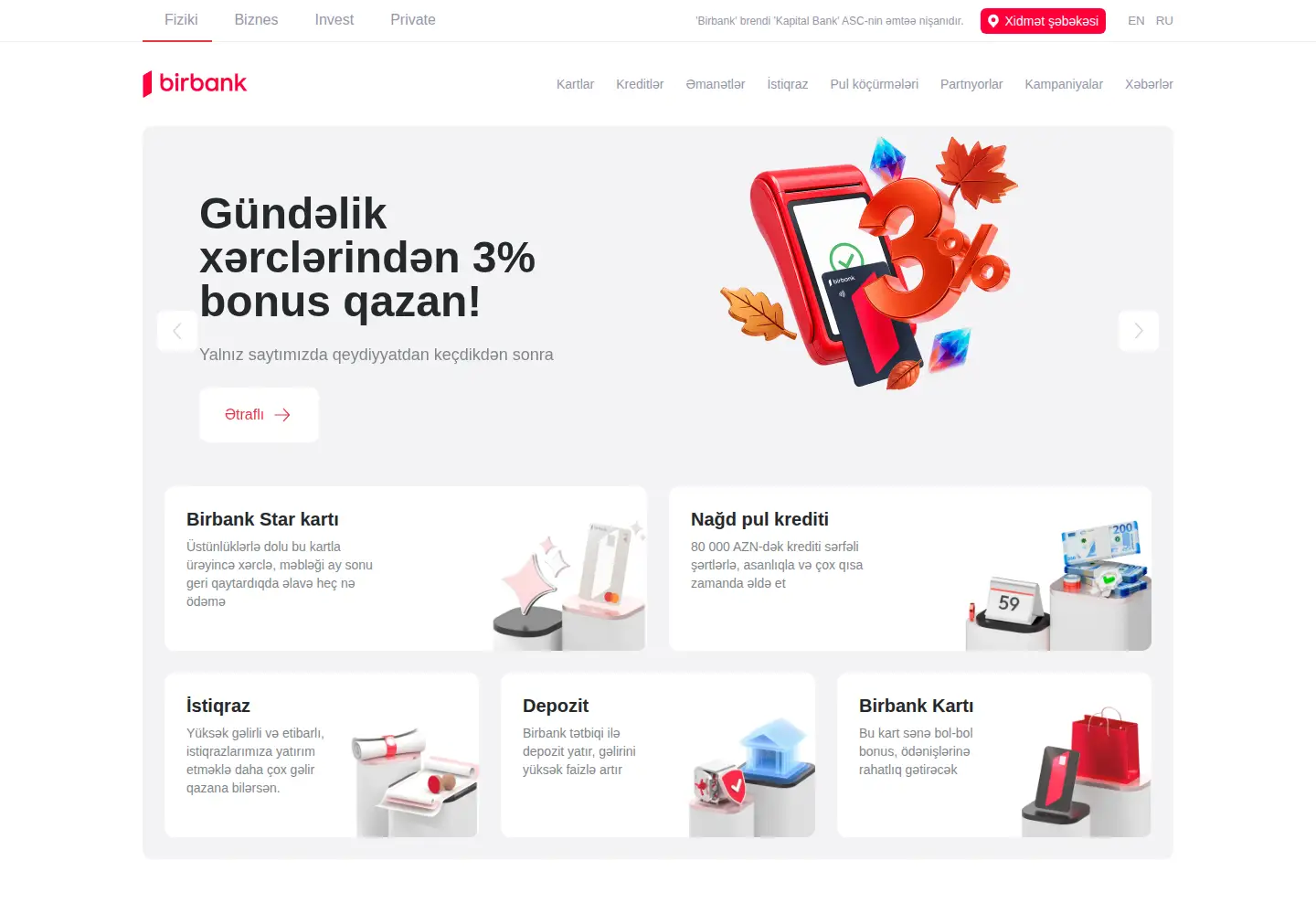 Screenshot of birbank.az