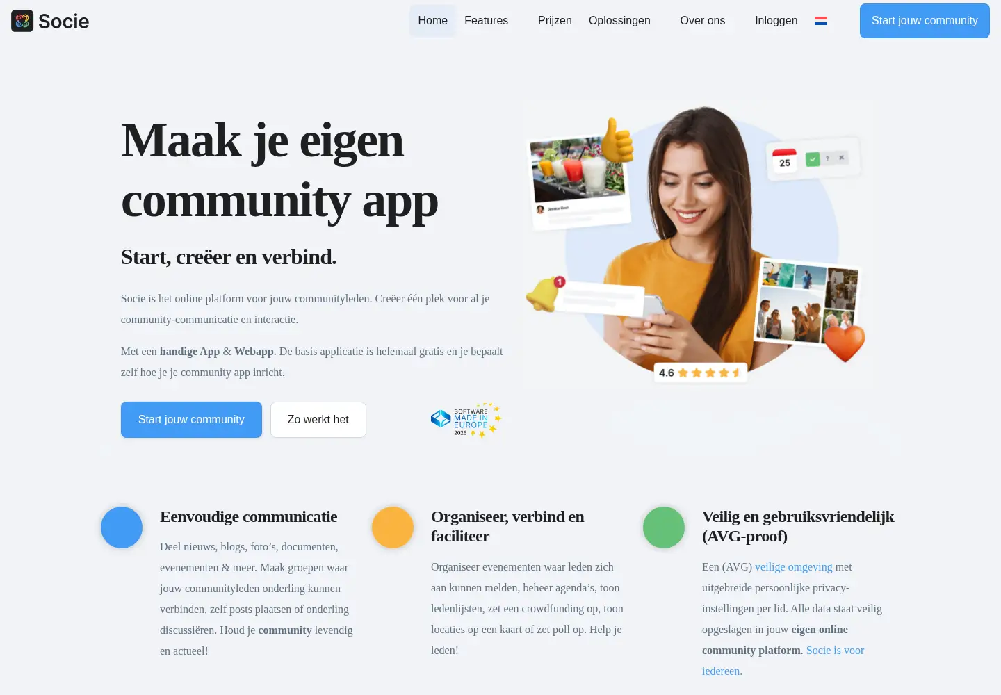 Captured homepage of socie.nl in the current scan