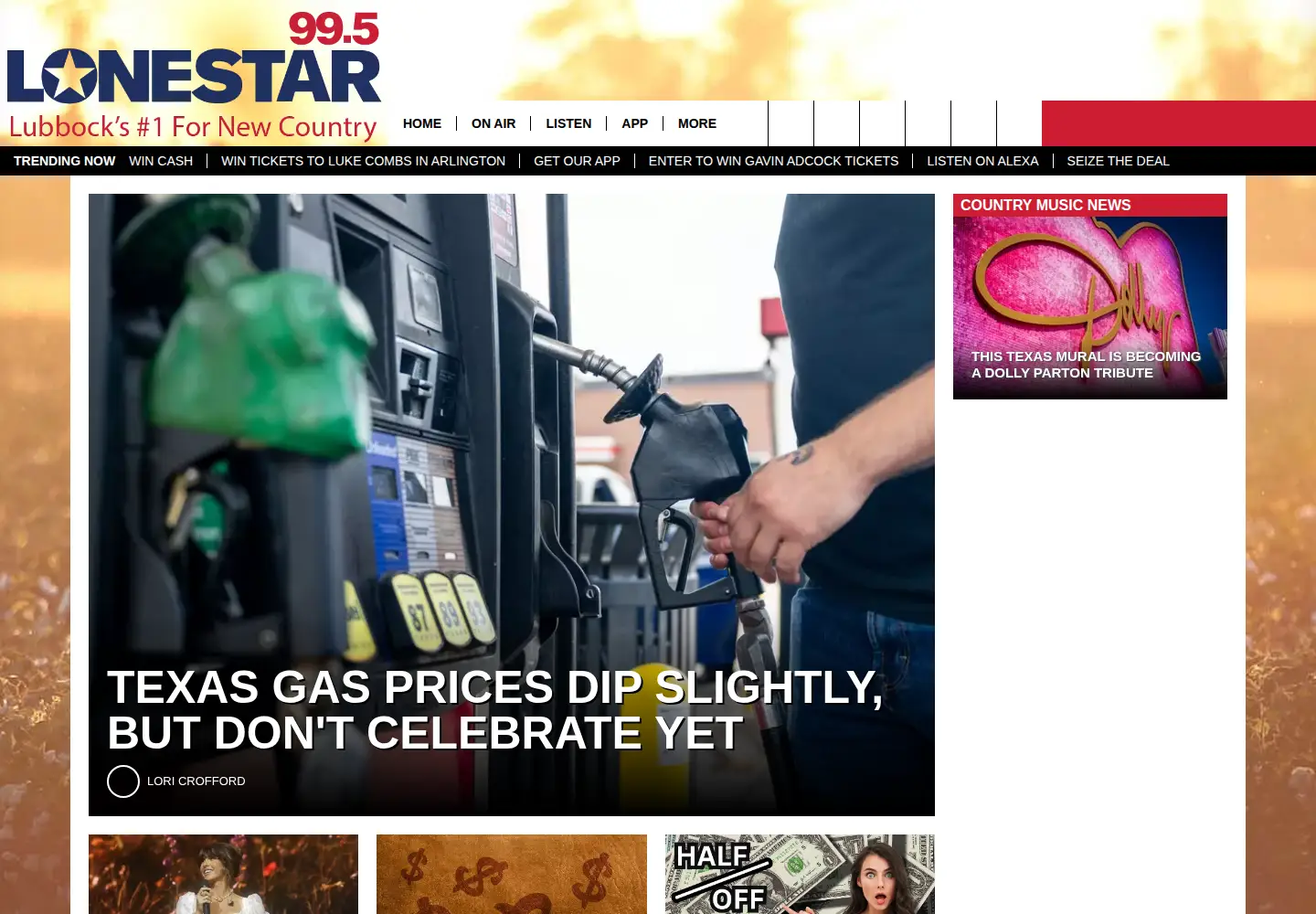 Captured homepage of lonestar995fm.com in the current scan