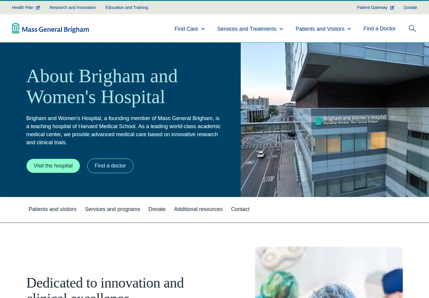 Screenshot of brighamandwomens.org