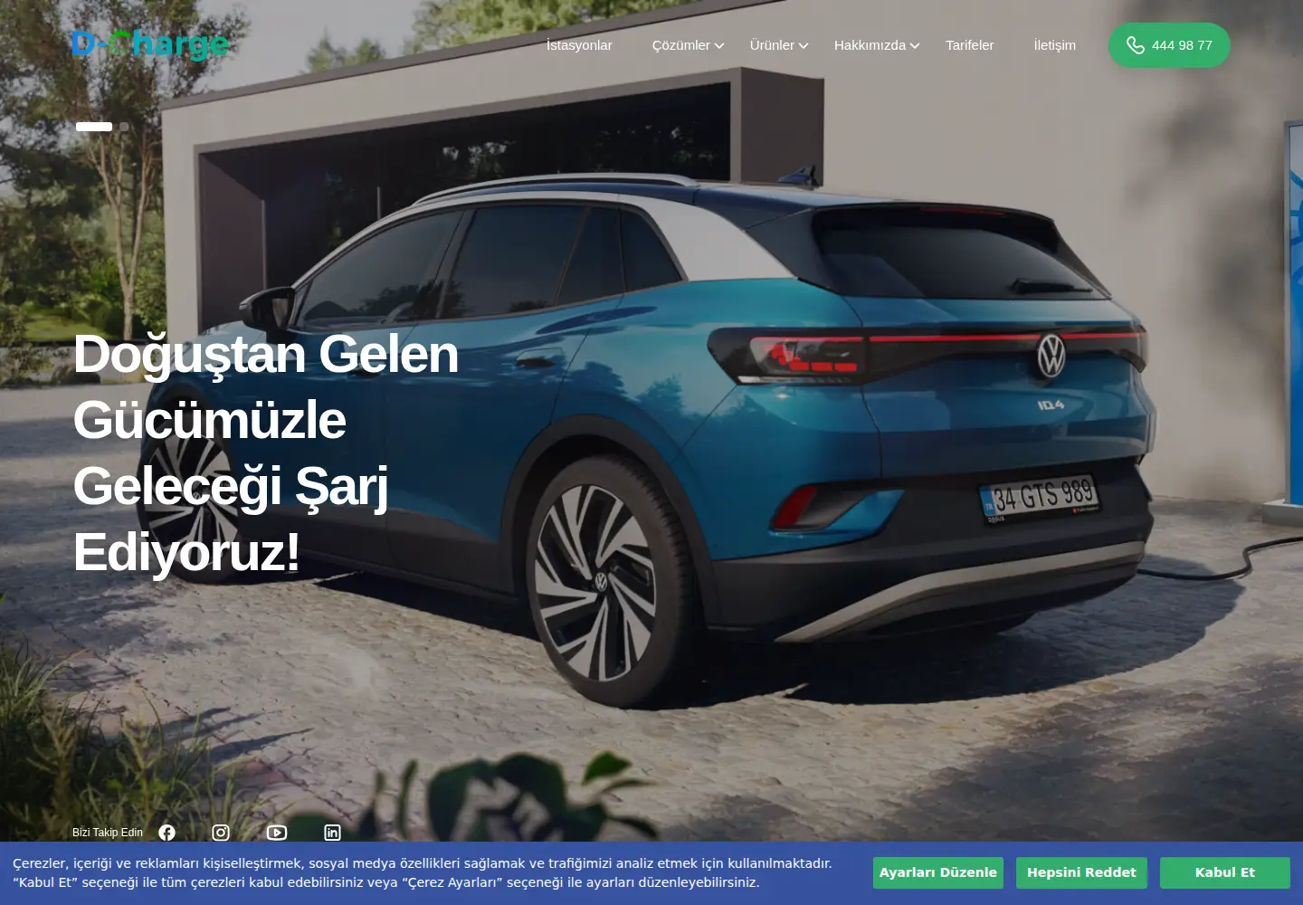 Captured homepage of dcharge.com.tr in the current scan
