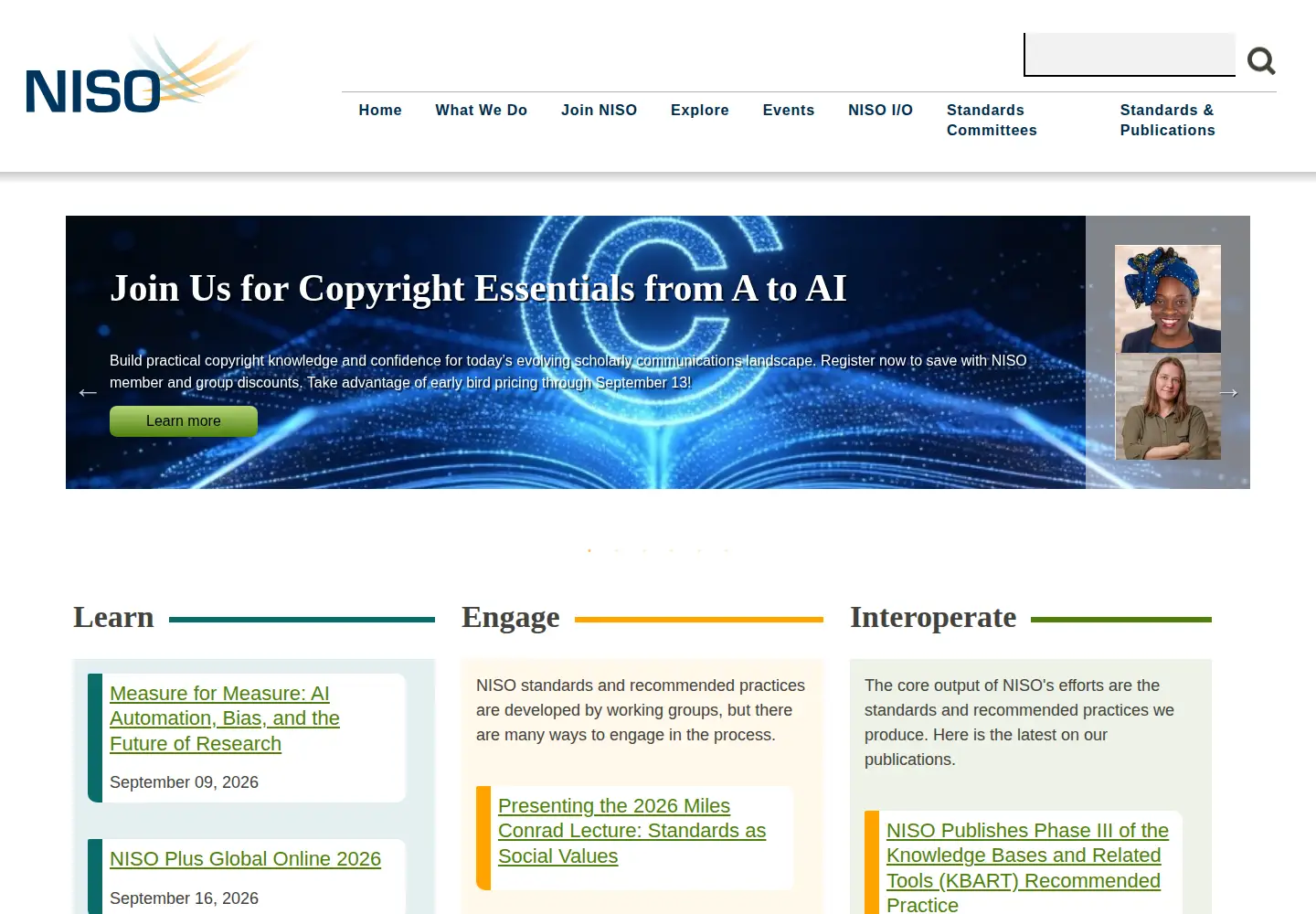 Screenshot of niso.org
