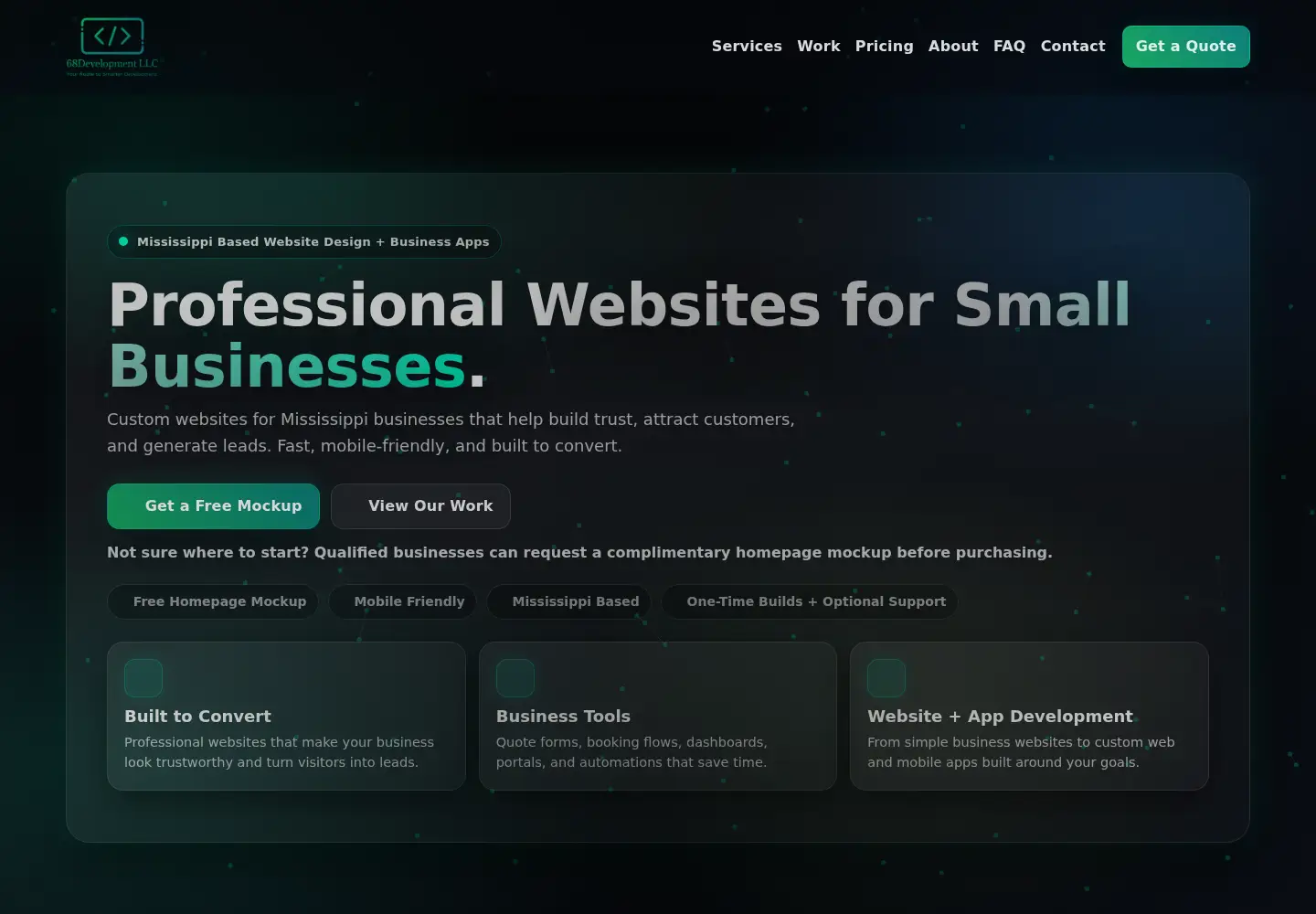 Captured homepage of 68development.com in the current scan