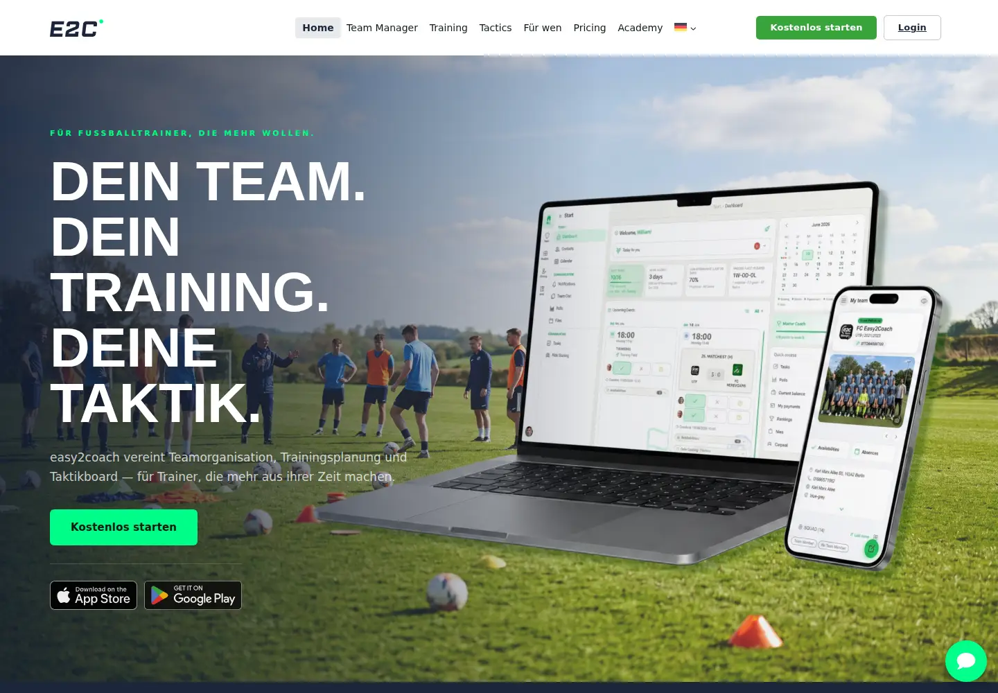 Screenshot of easy2coach.net