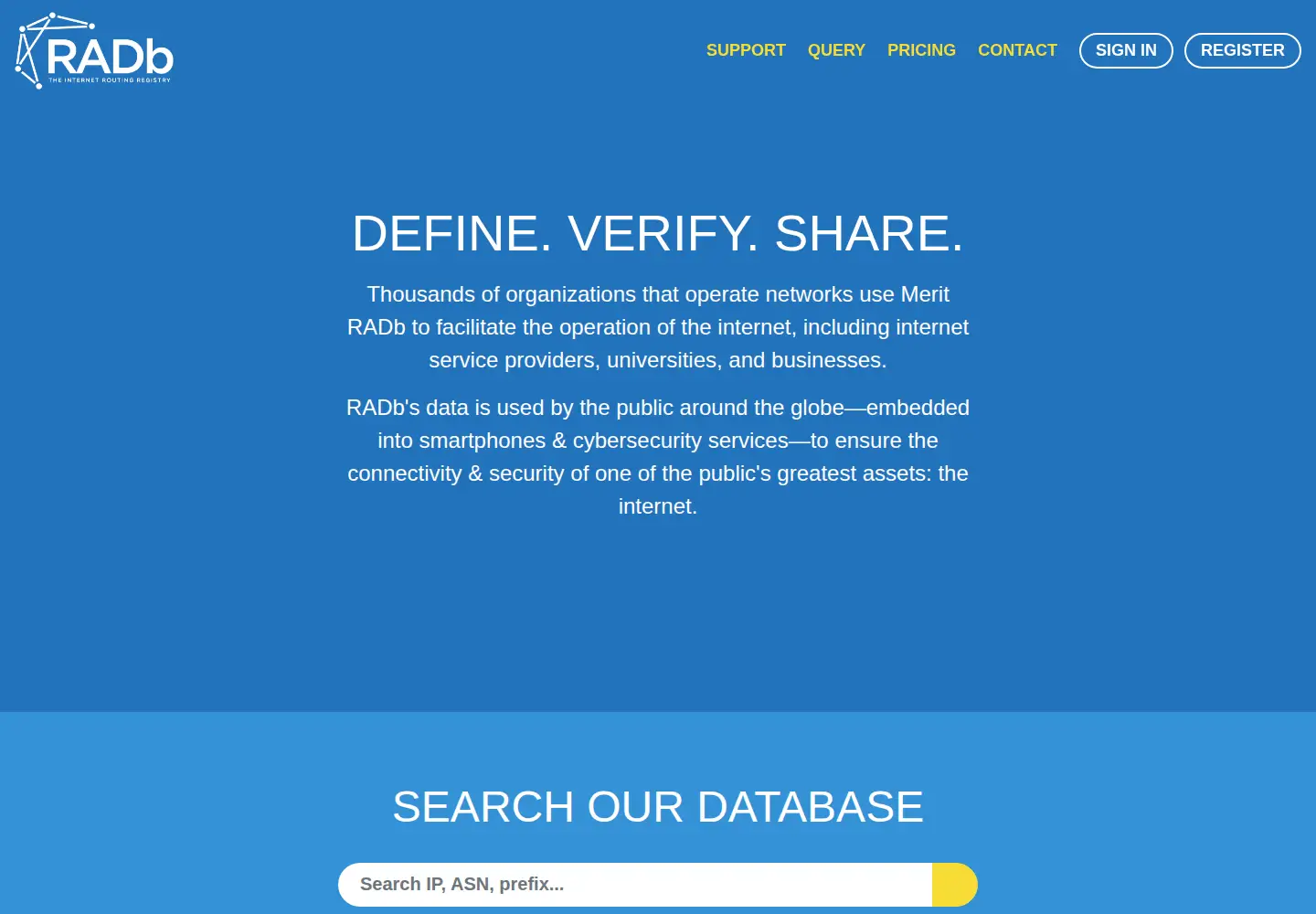 Screenshot of radb.net