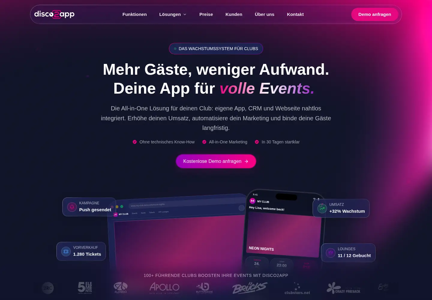 Captured homepage of disco2app.com in the current scan
