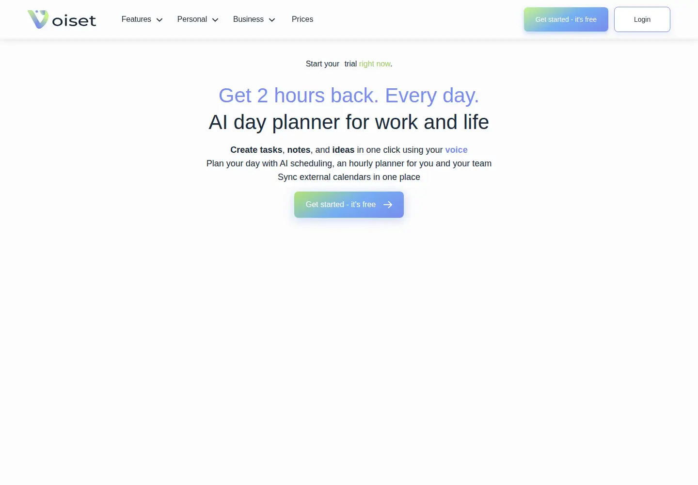 Captured homepage of voiset.io in the current scan