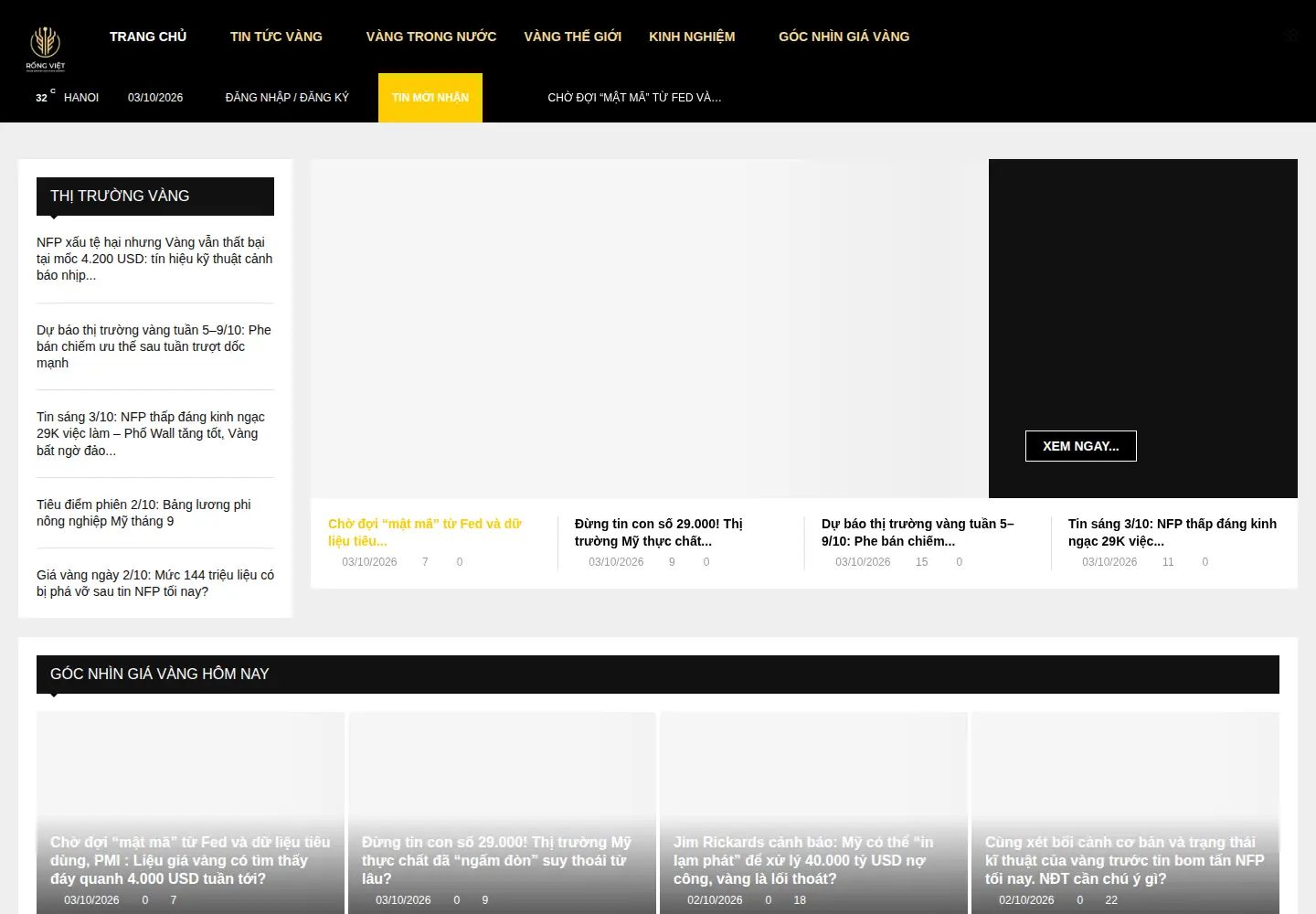 Screenshot of giavang.net