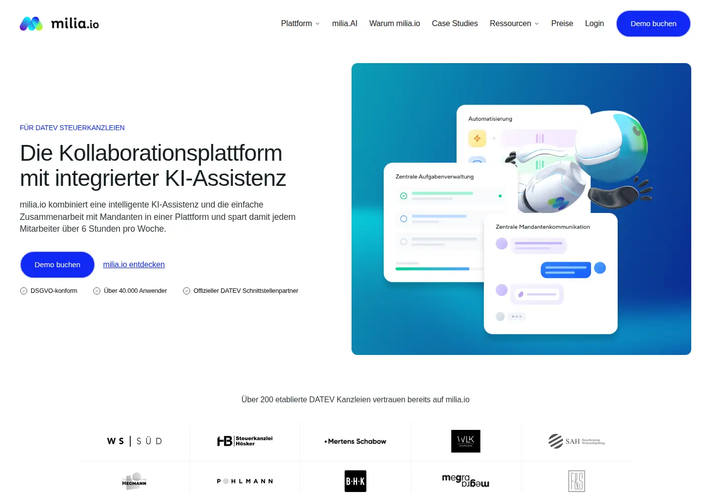 Screenshot of milia.io