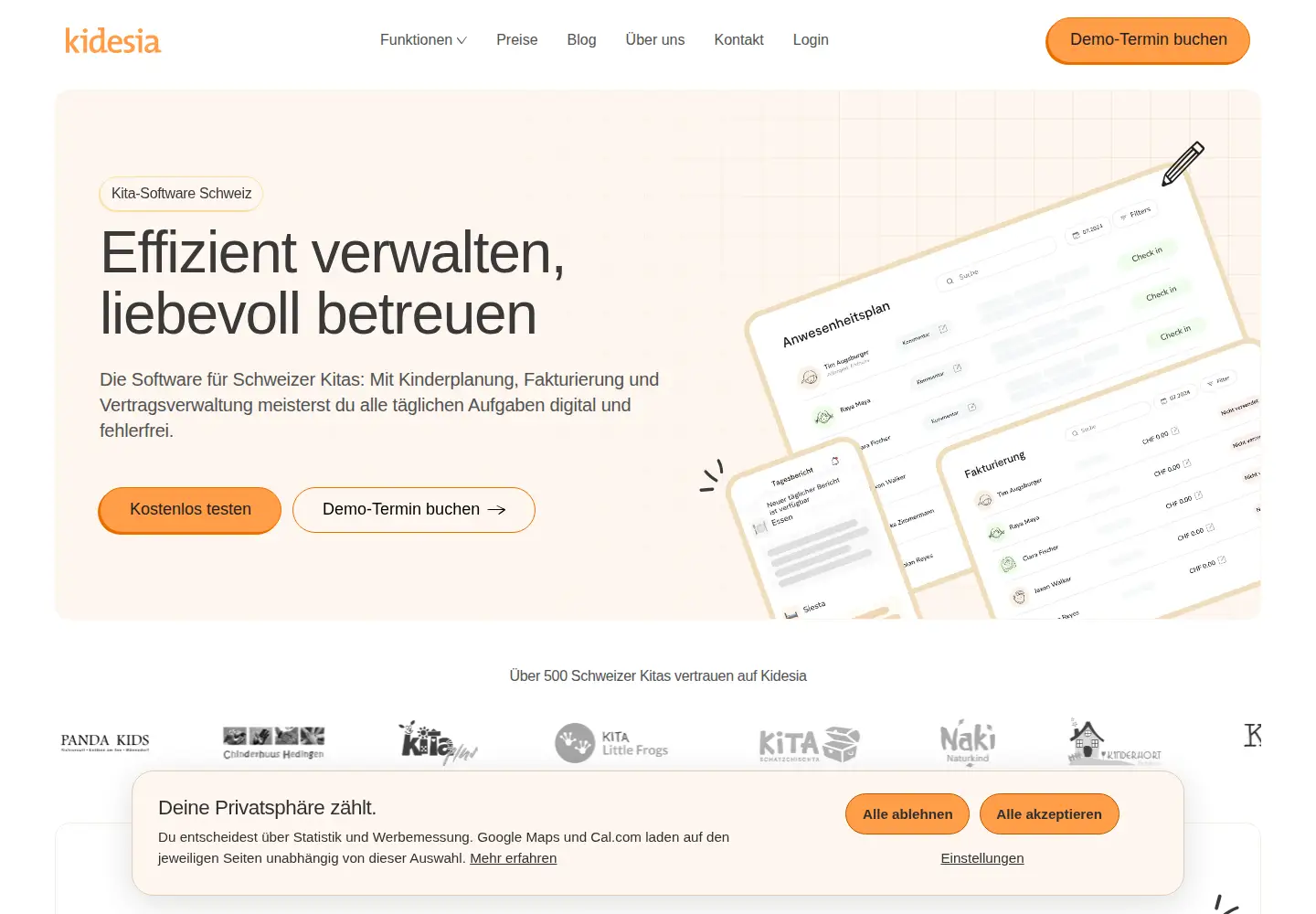 Screenshot of kidesia.ch