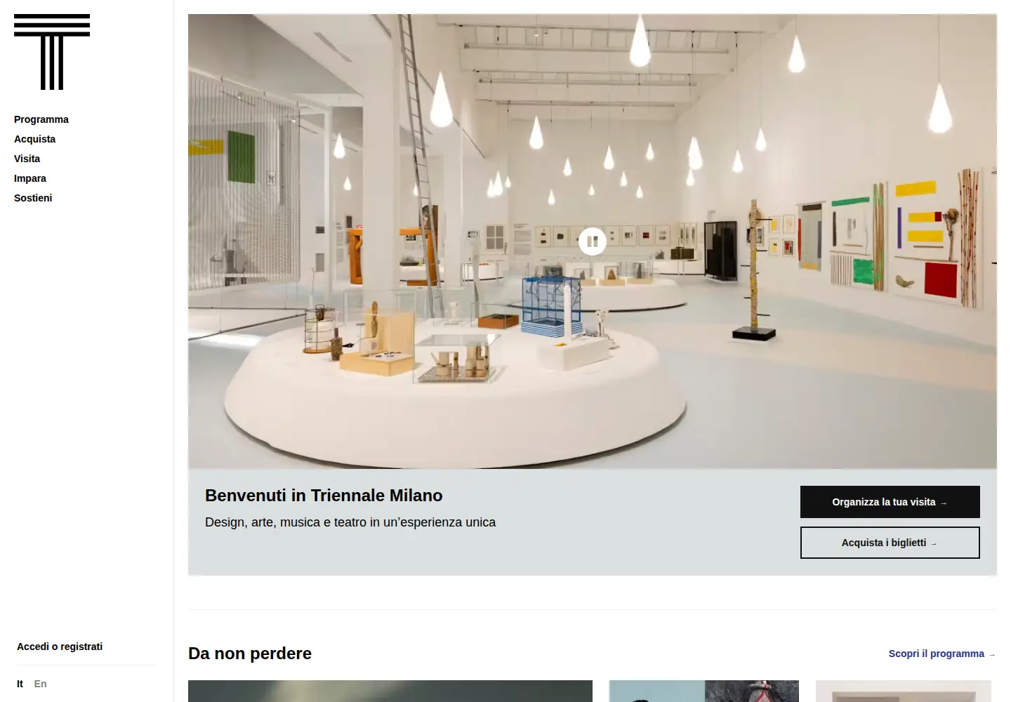Screenshot of triennale.org