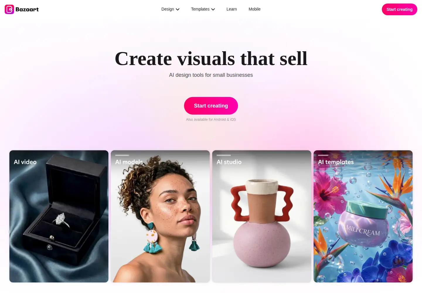 Captured homepage of bazaart.com in the current scan