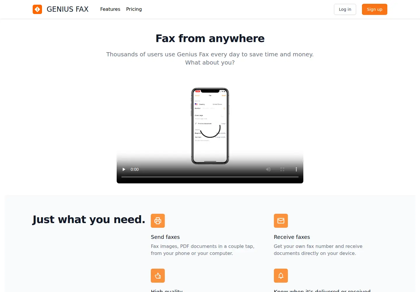 Screenshot of geniusfax.com