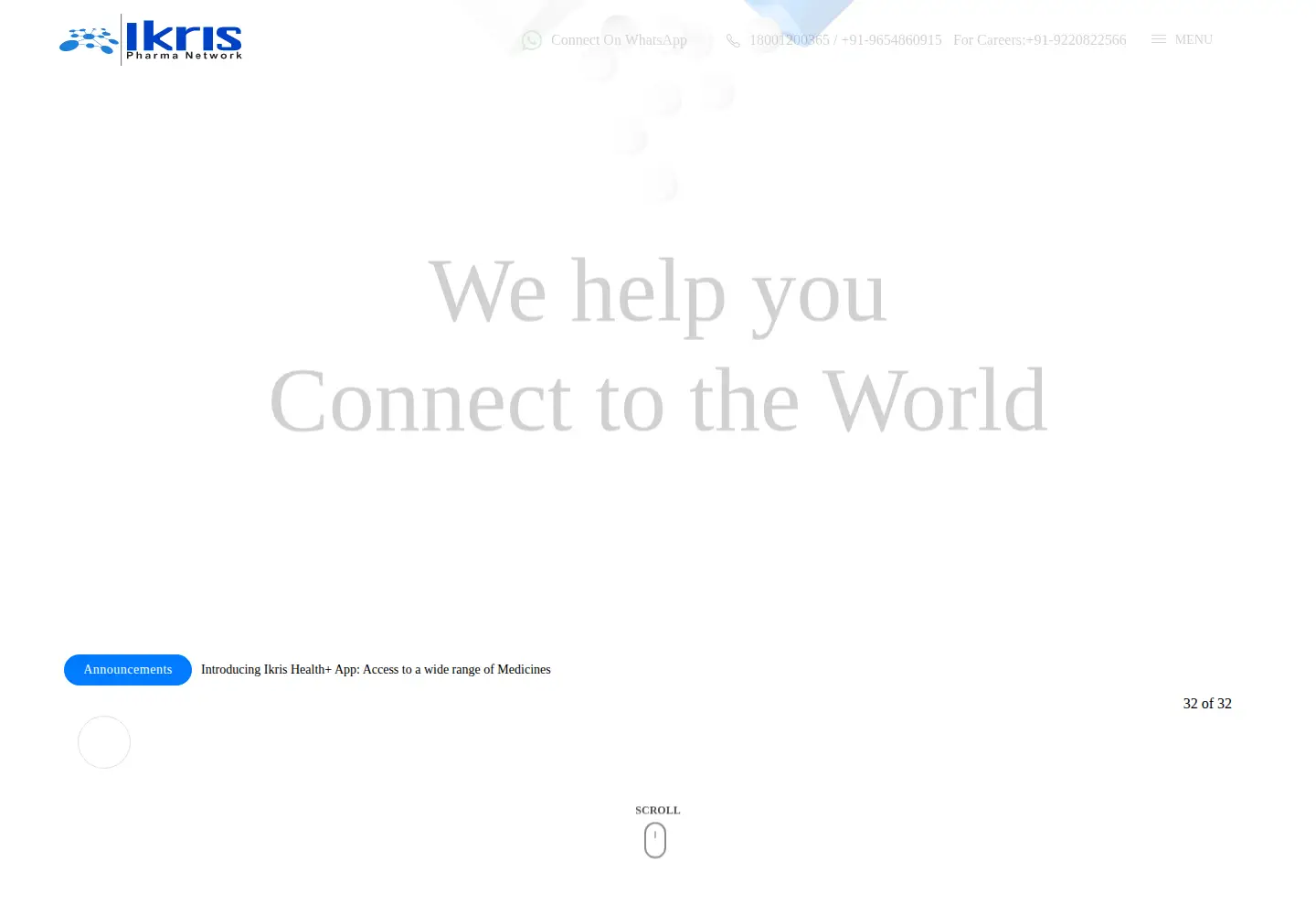 Captured homepage of ikrispharmanetwork.com in the current scan
