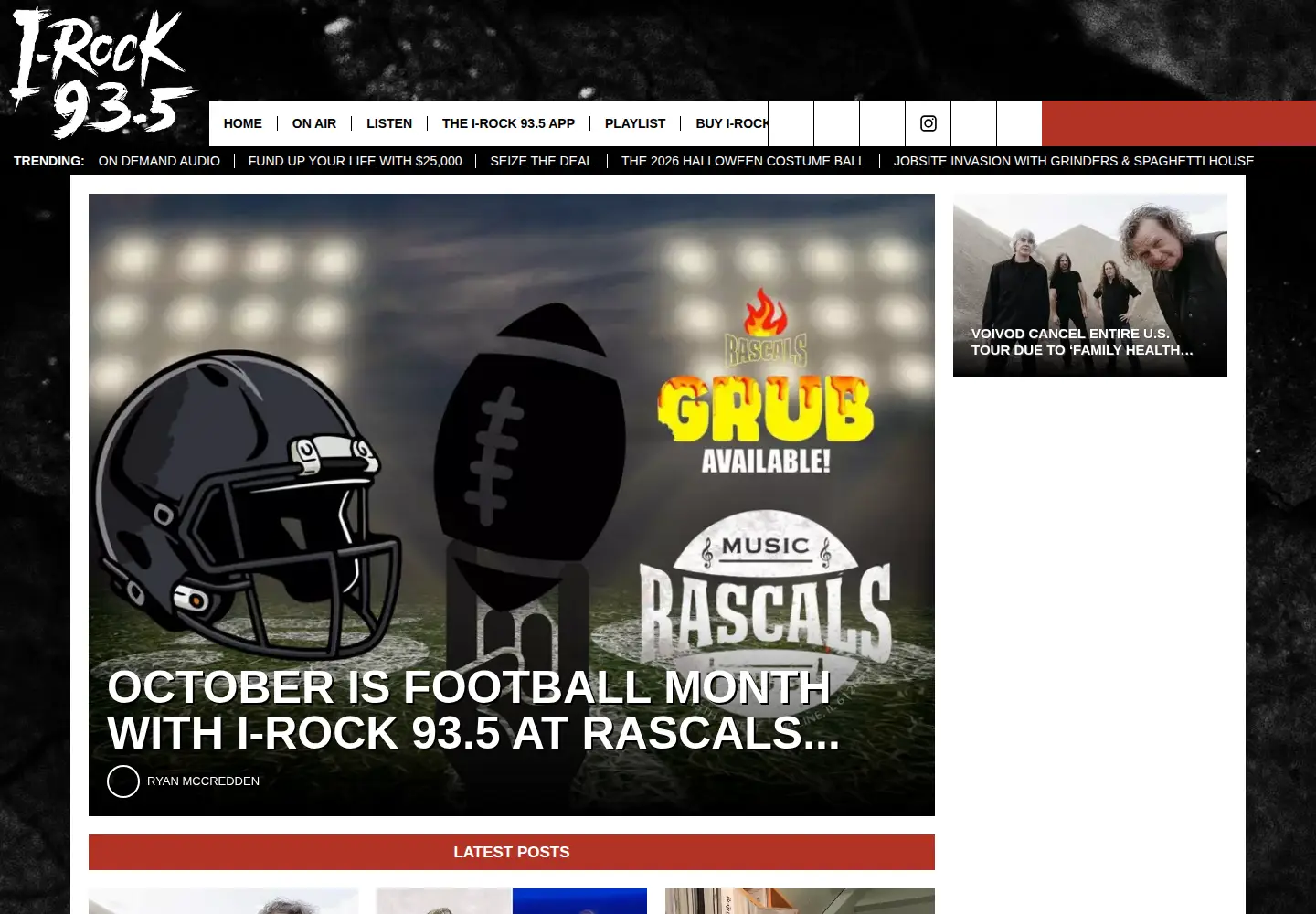 Captured homepage of irock935.com in the current scan