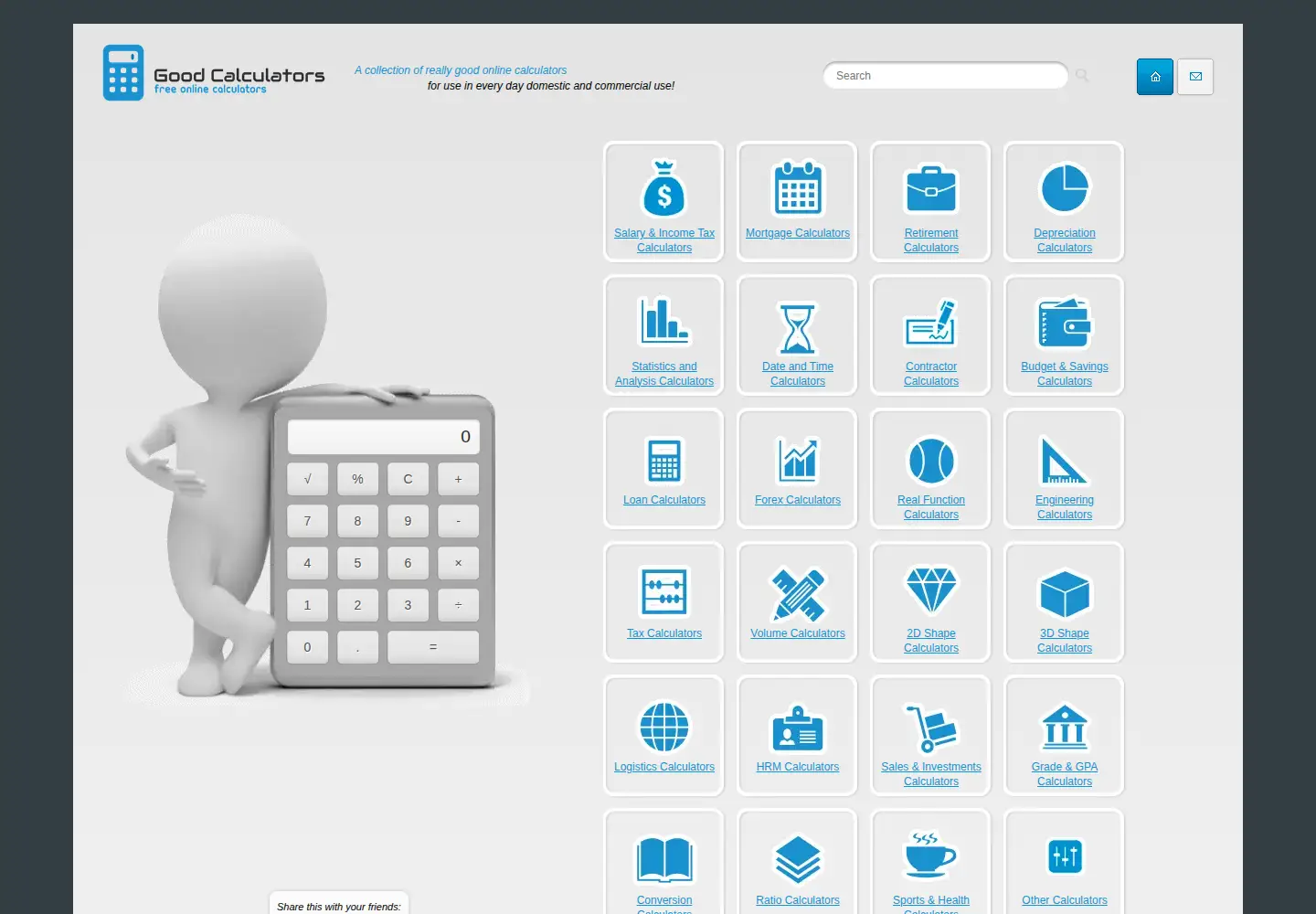 Screenshot of goodcalculators.com