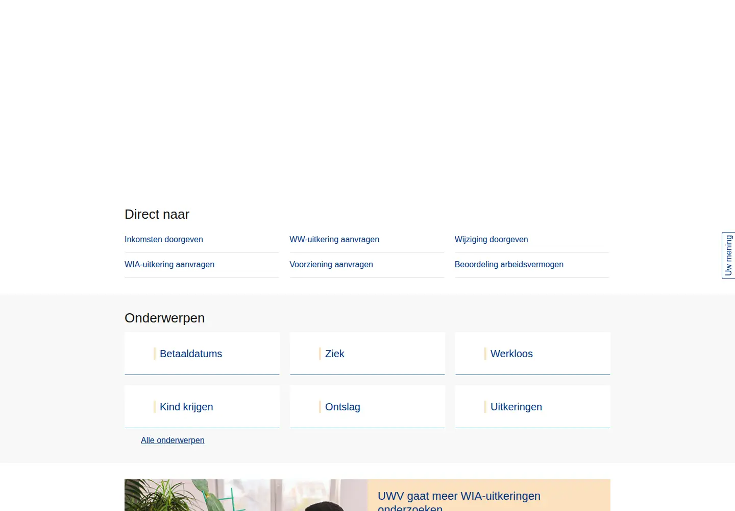 Screenshot of uwv.nl