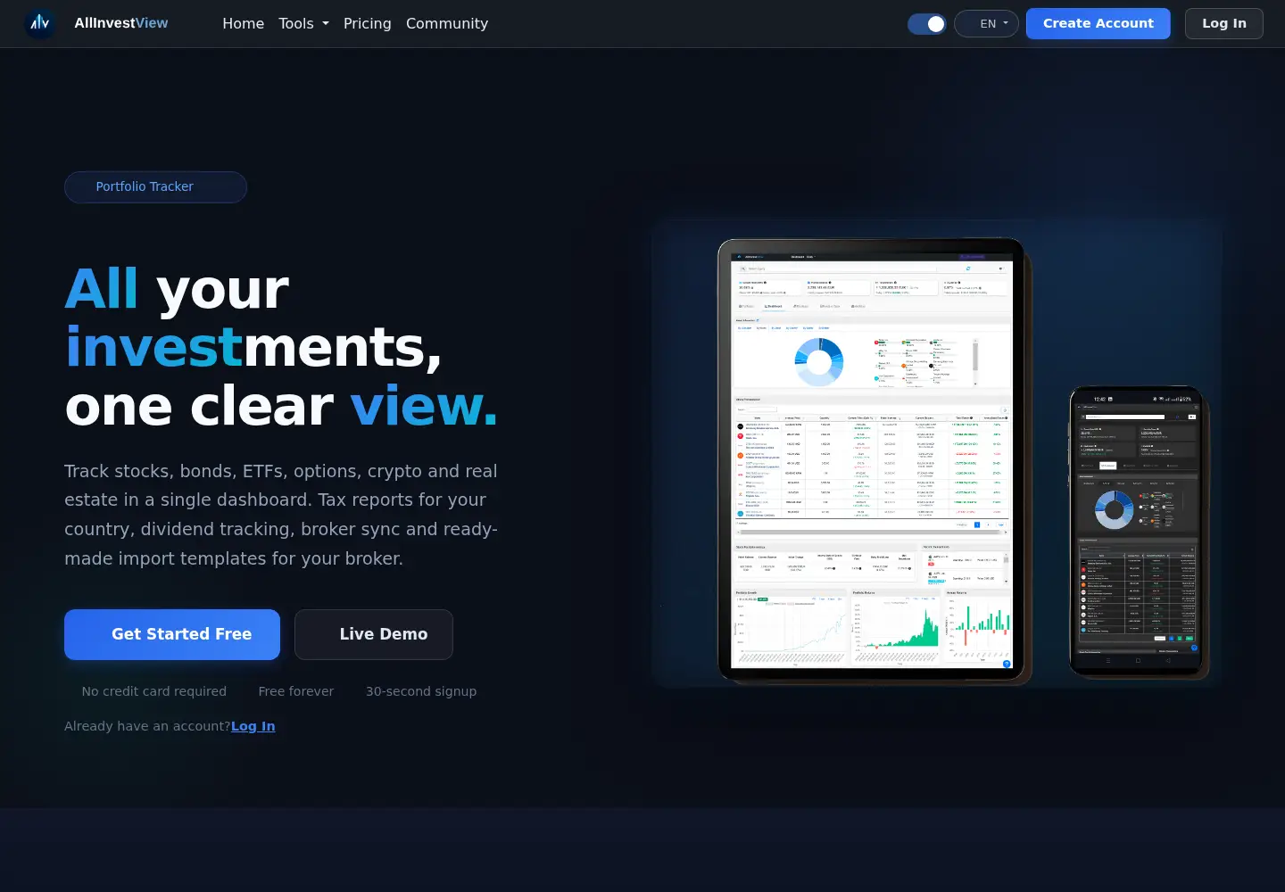 Captured homepage of allinvestview.com in the current scan
