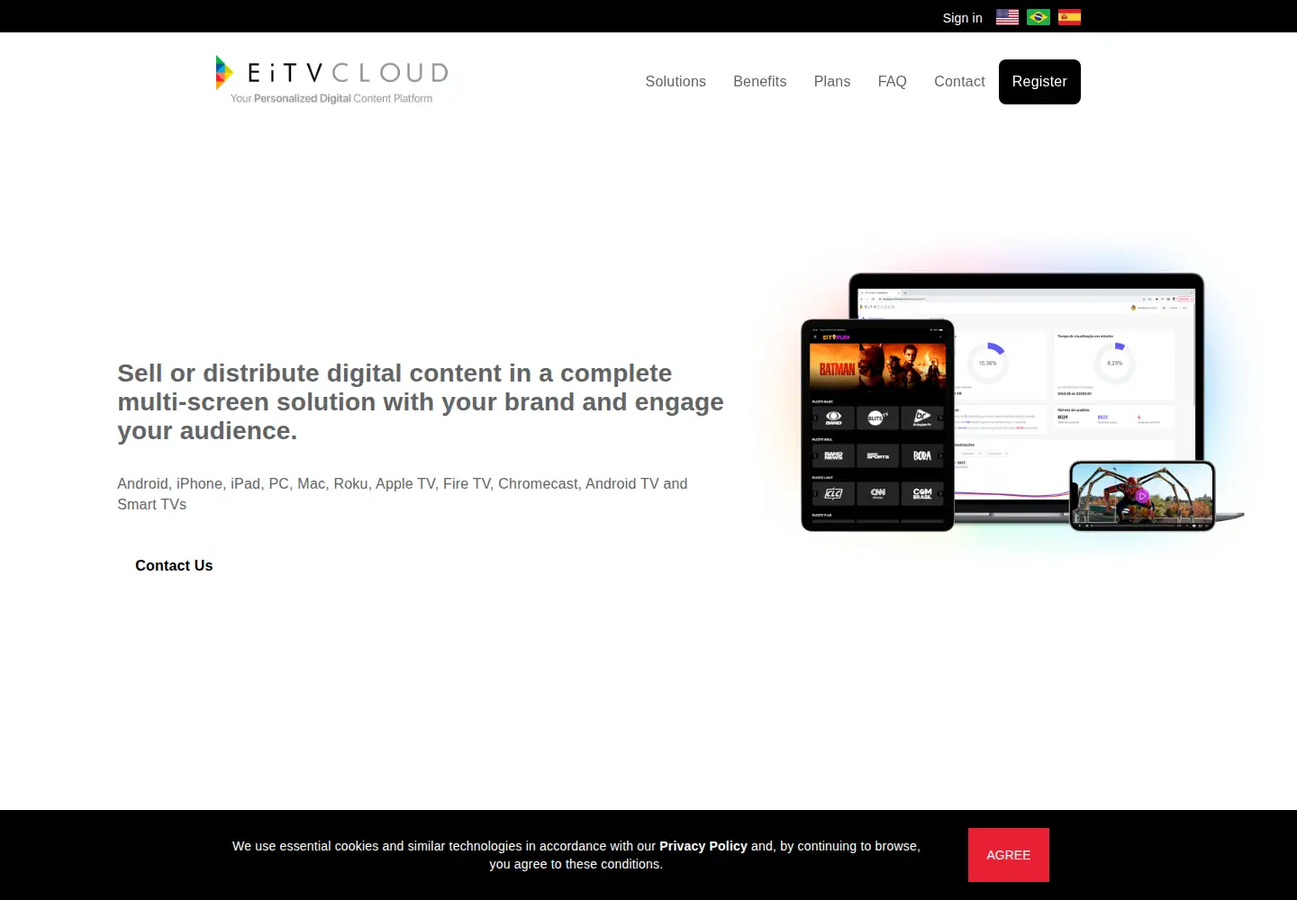 Screenshot of eitvcloud.com