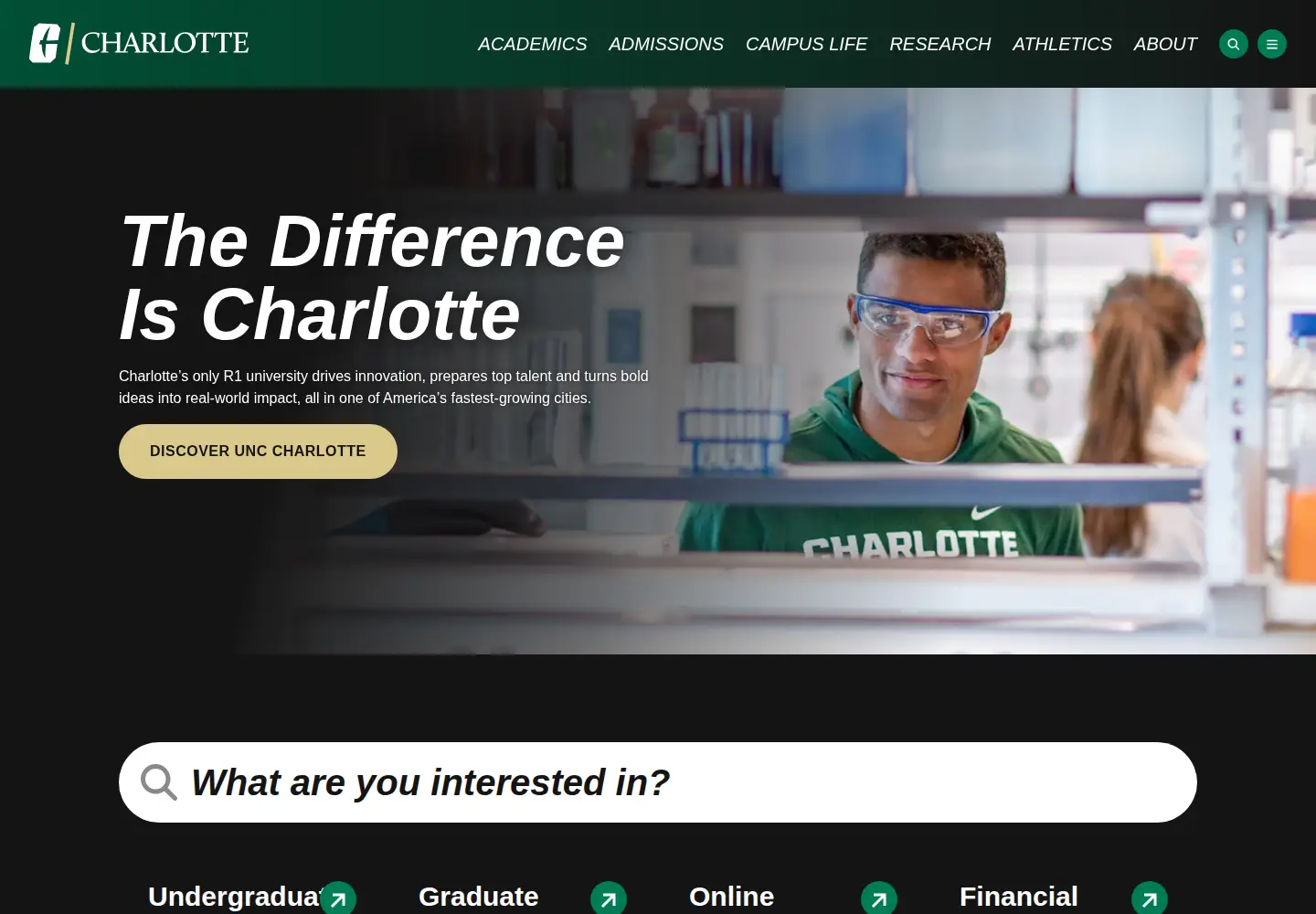 Screenshot of uncc.edu