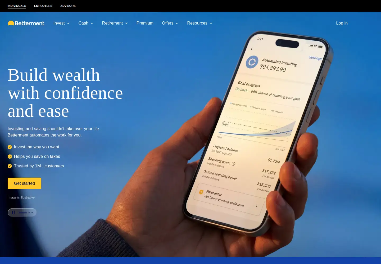 Screenshot of betterment.com