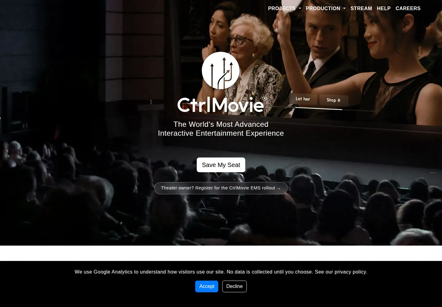 Captured homepage of ctrlmovie.com in the current scan
