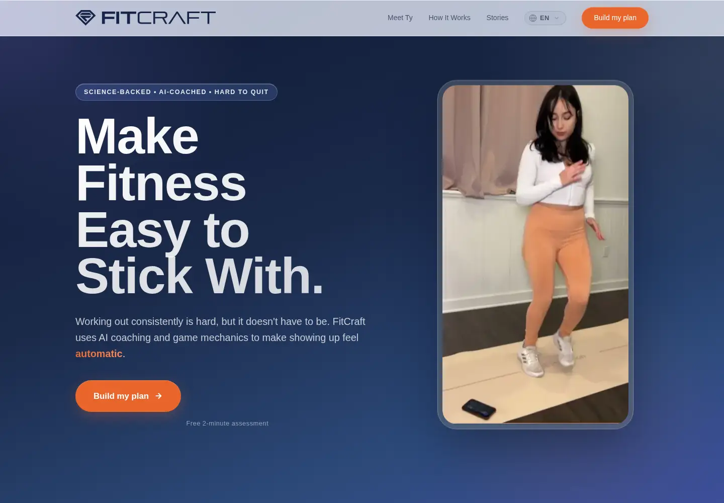 Captured homepage of getfitcraft.com in the current scan