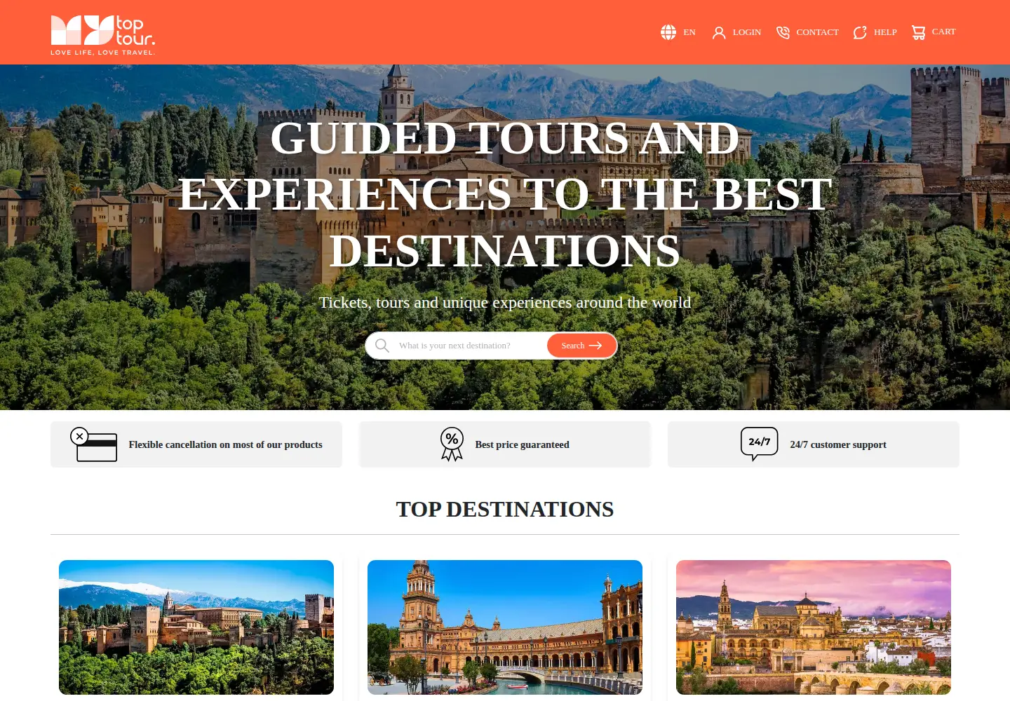 Captured homepage of mytoptour.org in the current scan