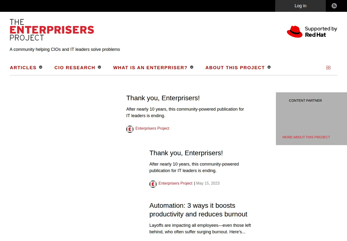 Screenshot of enterprisersproject.com
