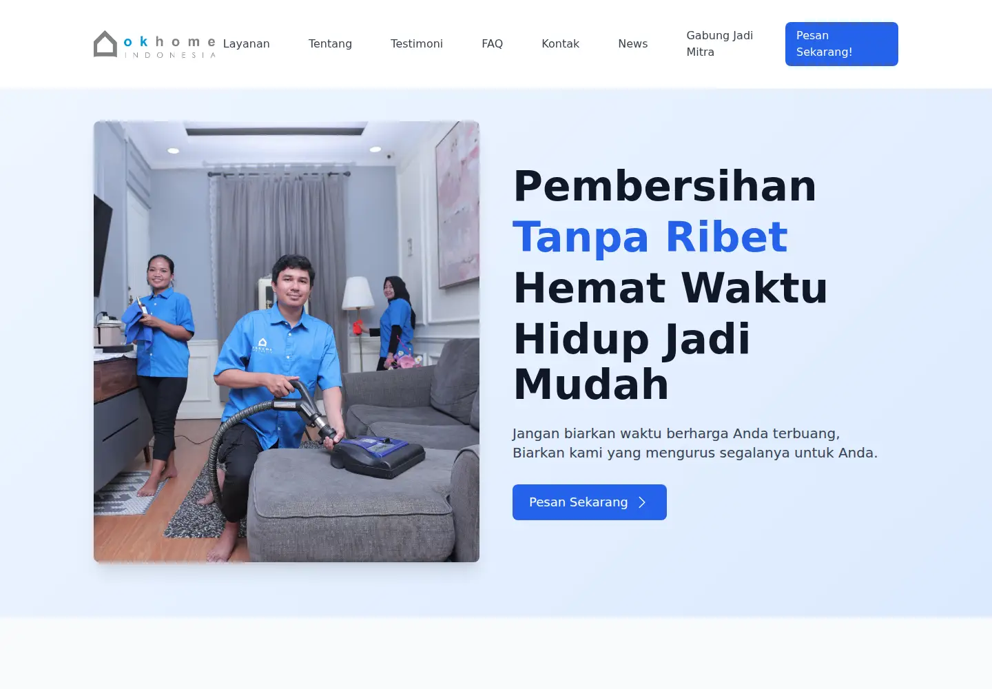 Captured homepage of okhome.id in the current scan