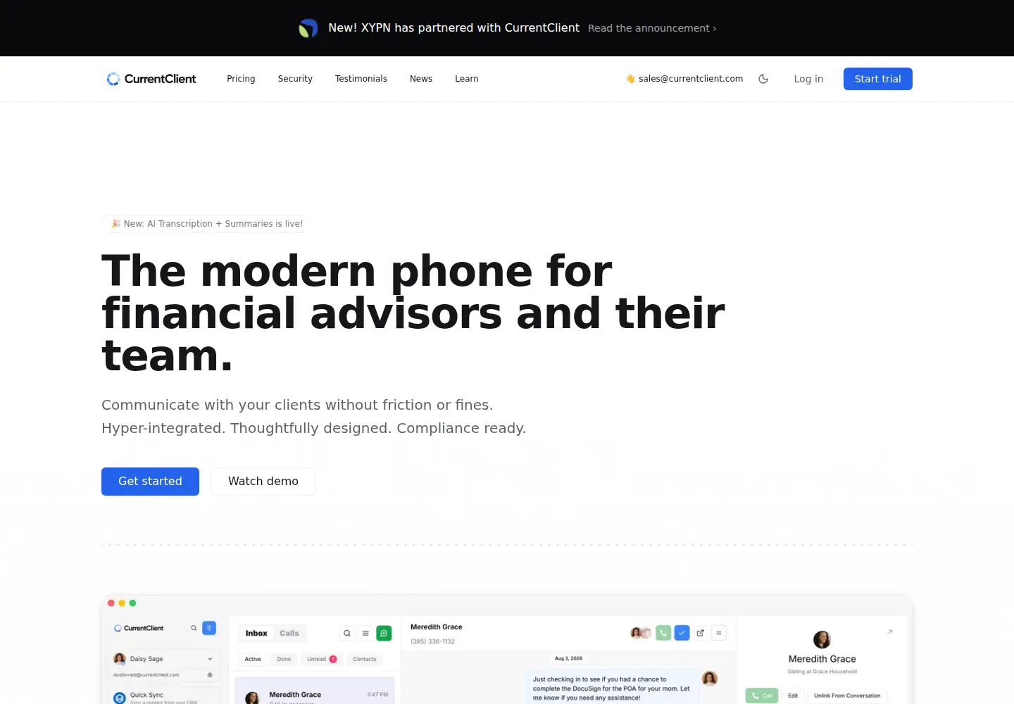 Screenshot of currentclient.com