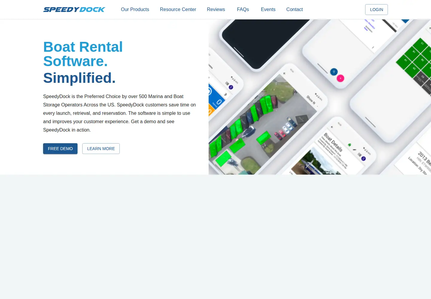 Captured homepage of speedydock.com in the current scan