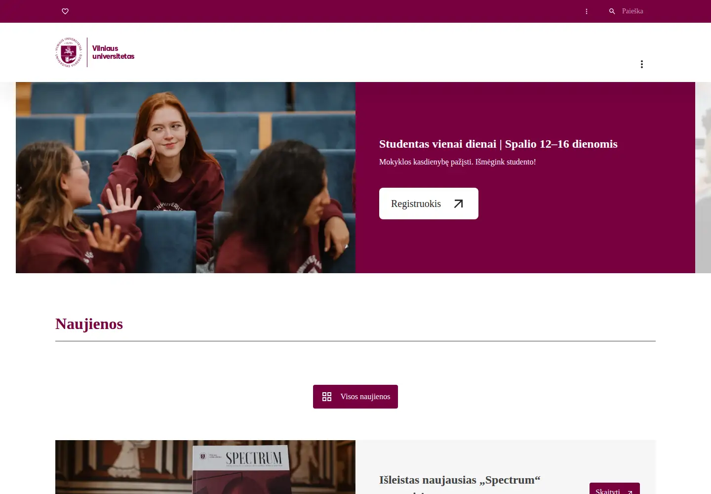 Screenshot of vu.lt