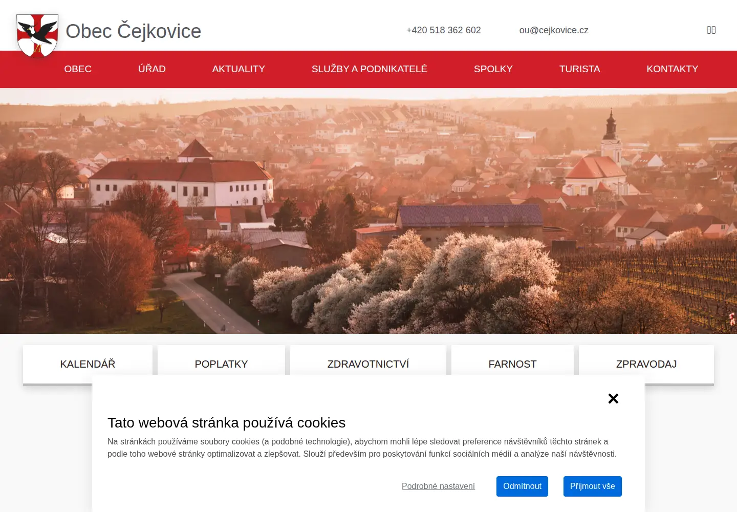 Screenshot of cejkovice.cz