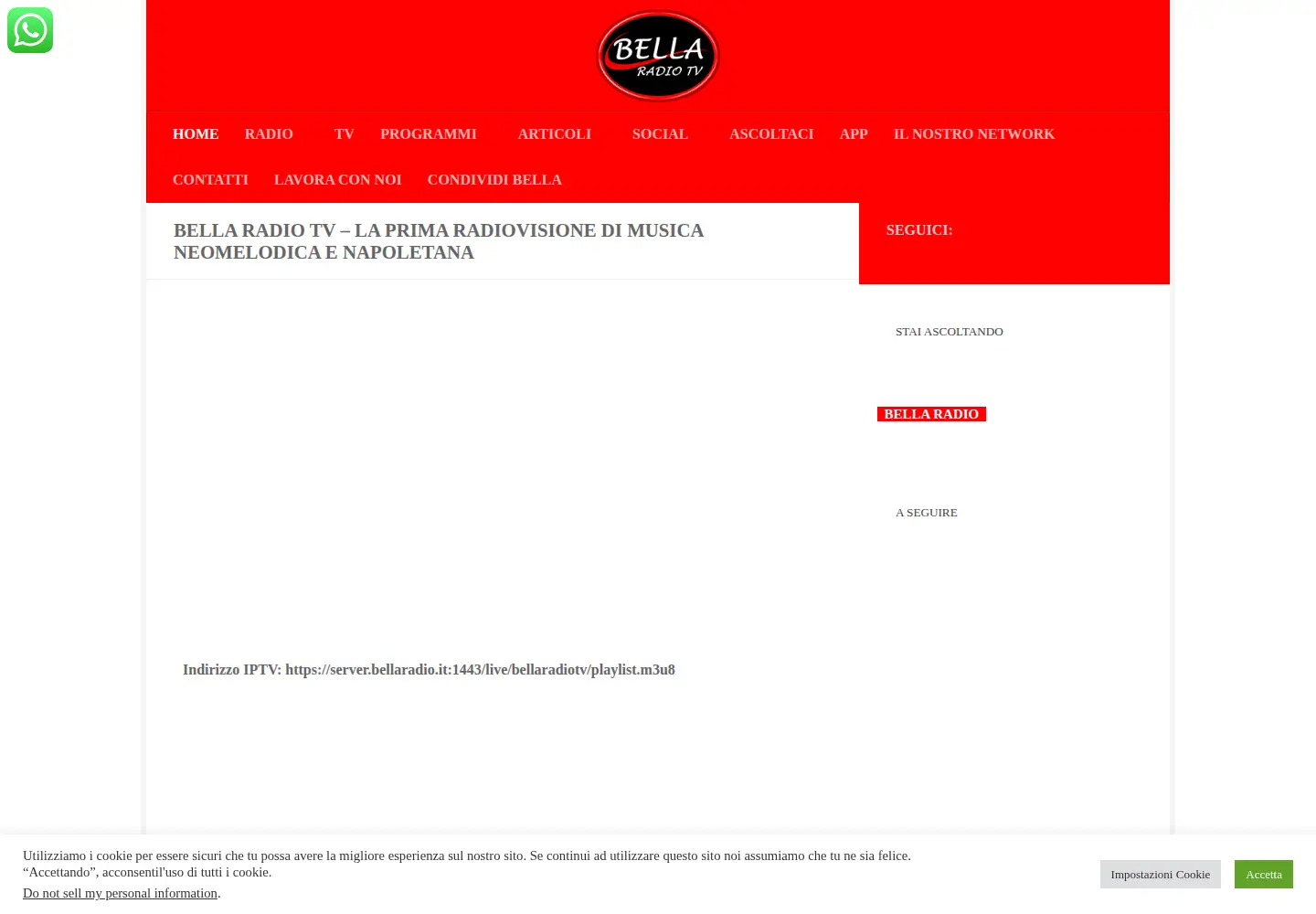 Screenshot of bellaradio.it