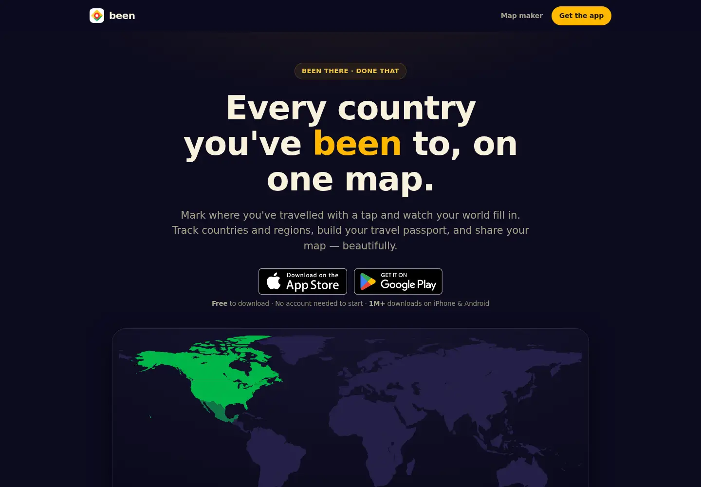 Captured homepage of been.app in the current scan