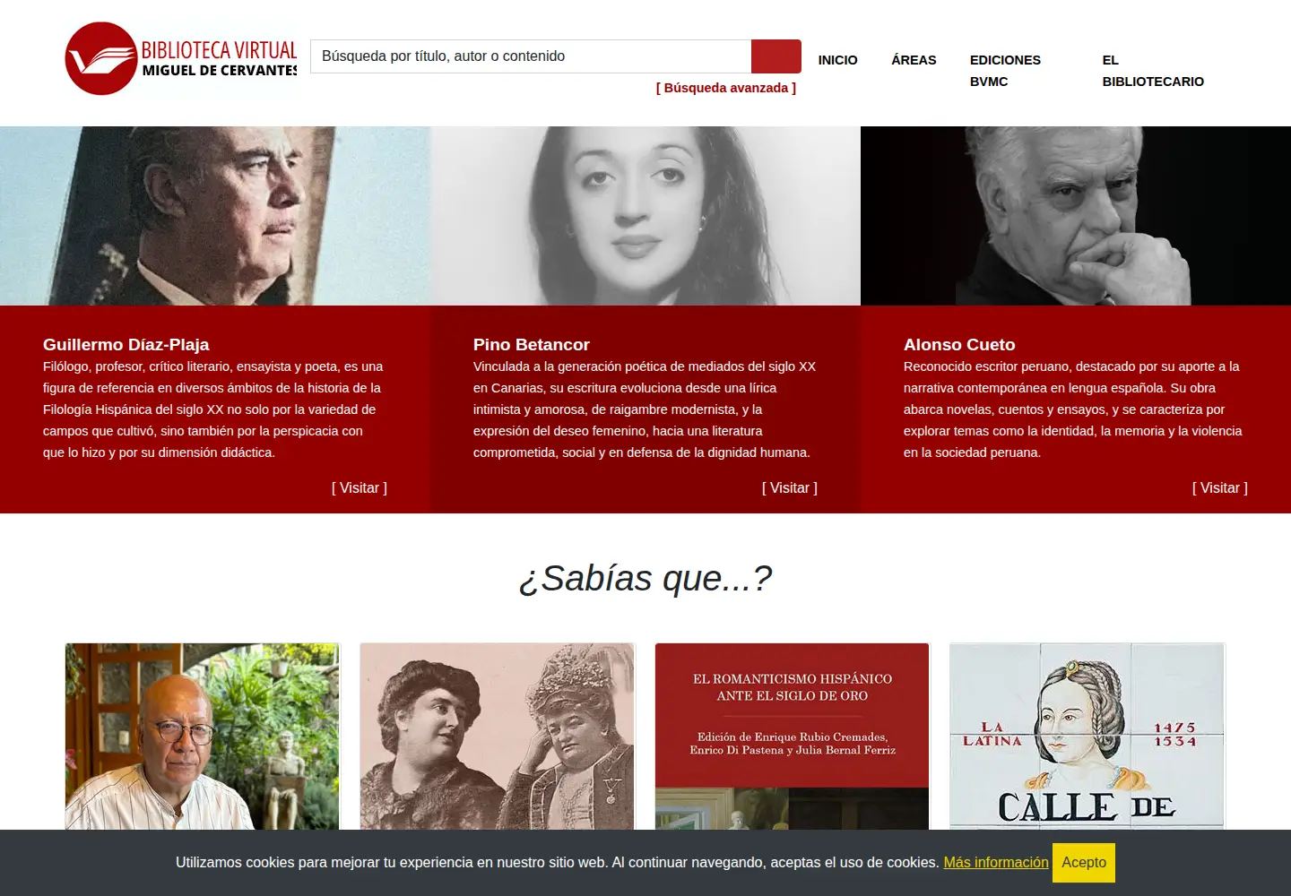 Screenshot of cervantesvirtual.com