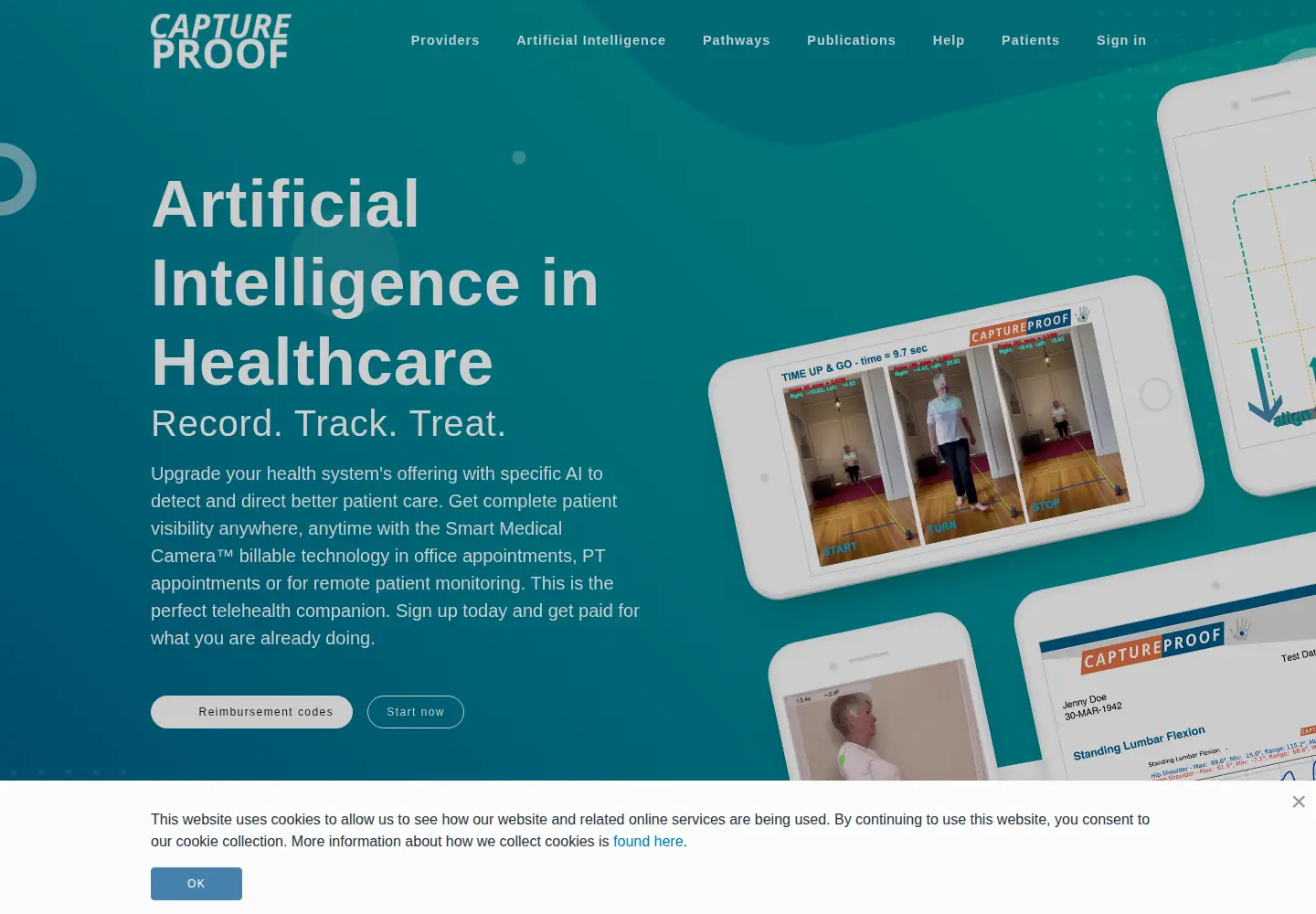 Captured homepage of captureproof.com in the current scan