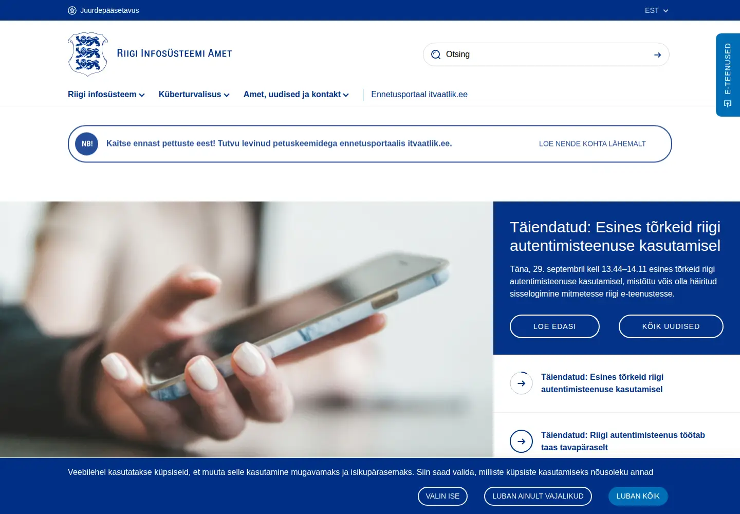 Screenshot of ria.ee
