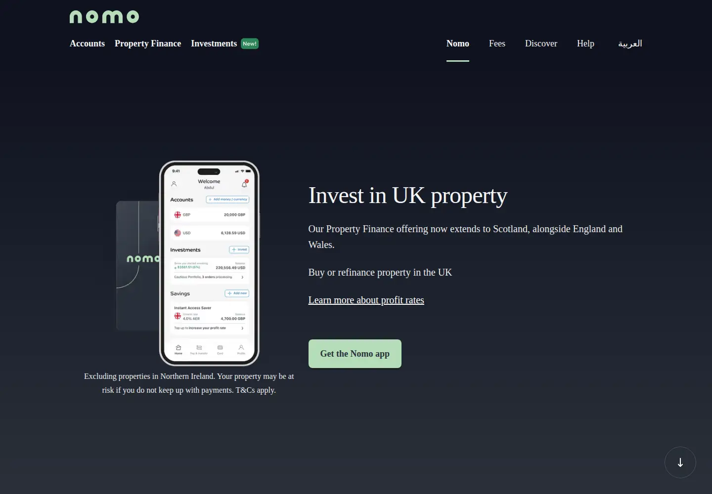 Screenshot of nomobank.com