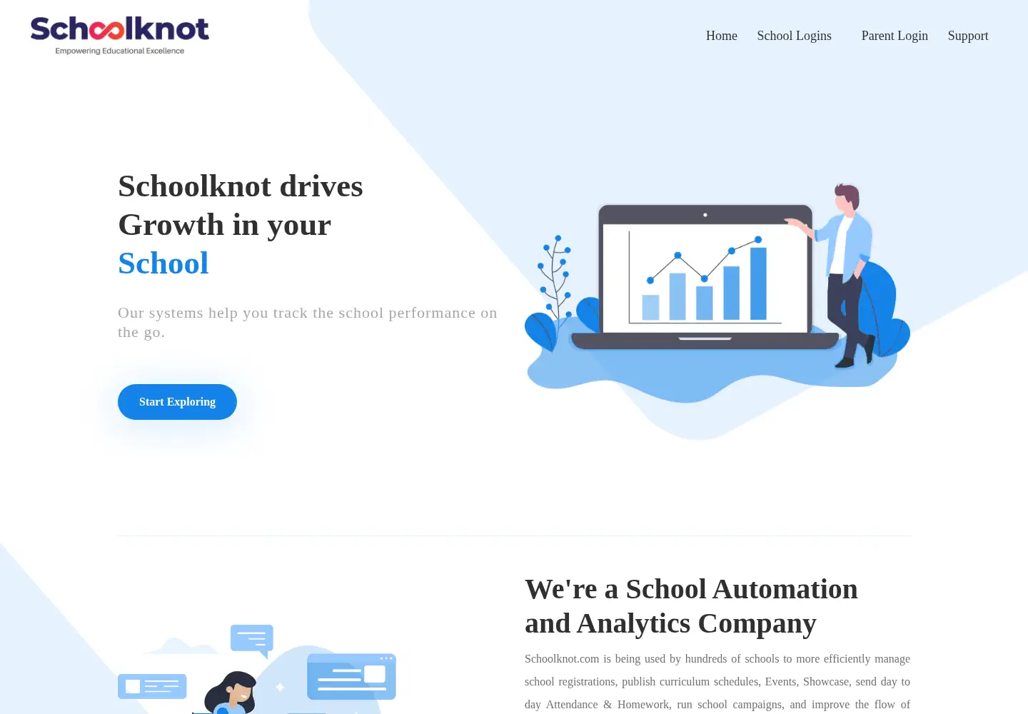 Screenshot of schoolknot.com