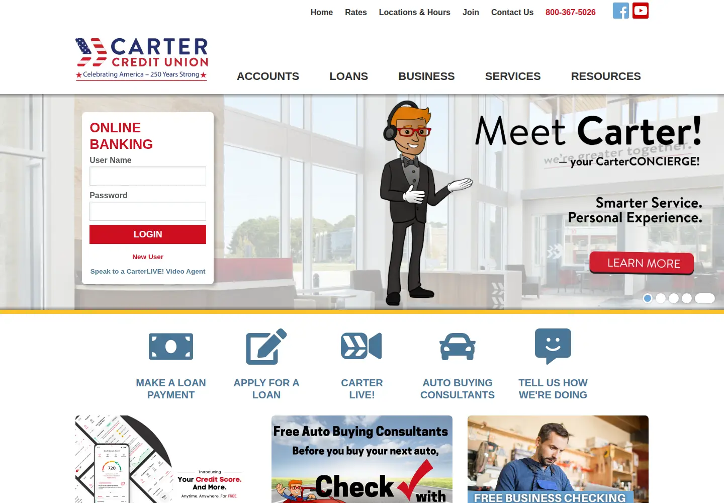 Screenshot of cartercu.org