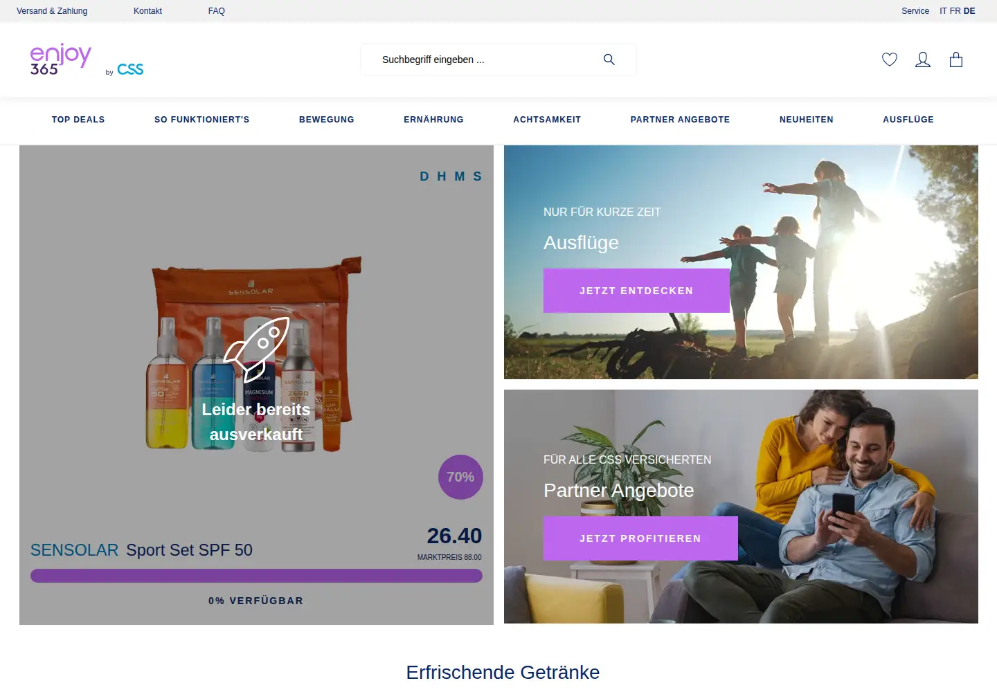 Captured homepage of enjoy365.ch in the current scan
