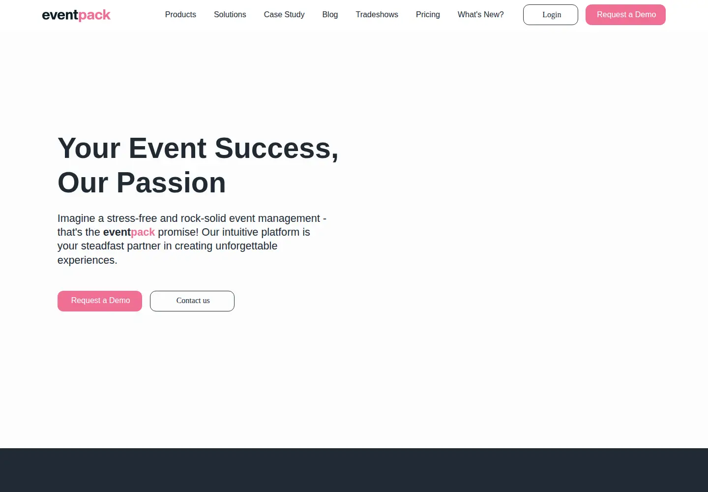 Captured homepage of eventpack.com in the current scan
