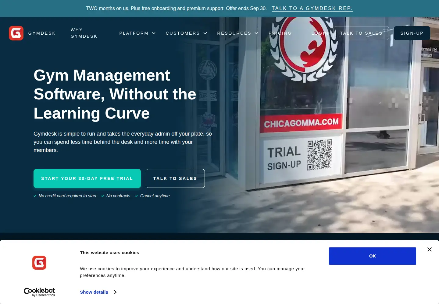 Screenshot of gymdesk.com