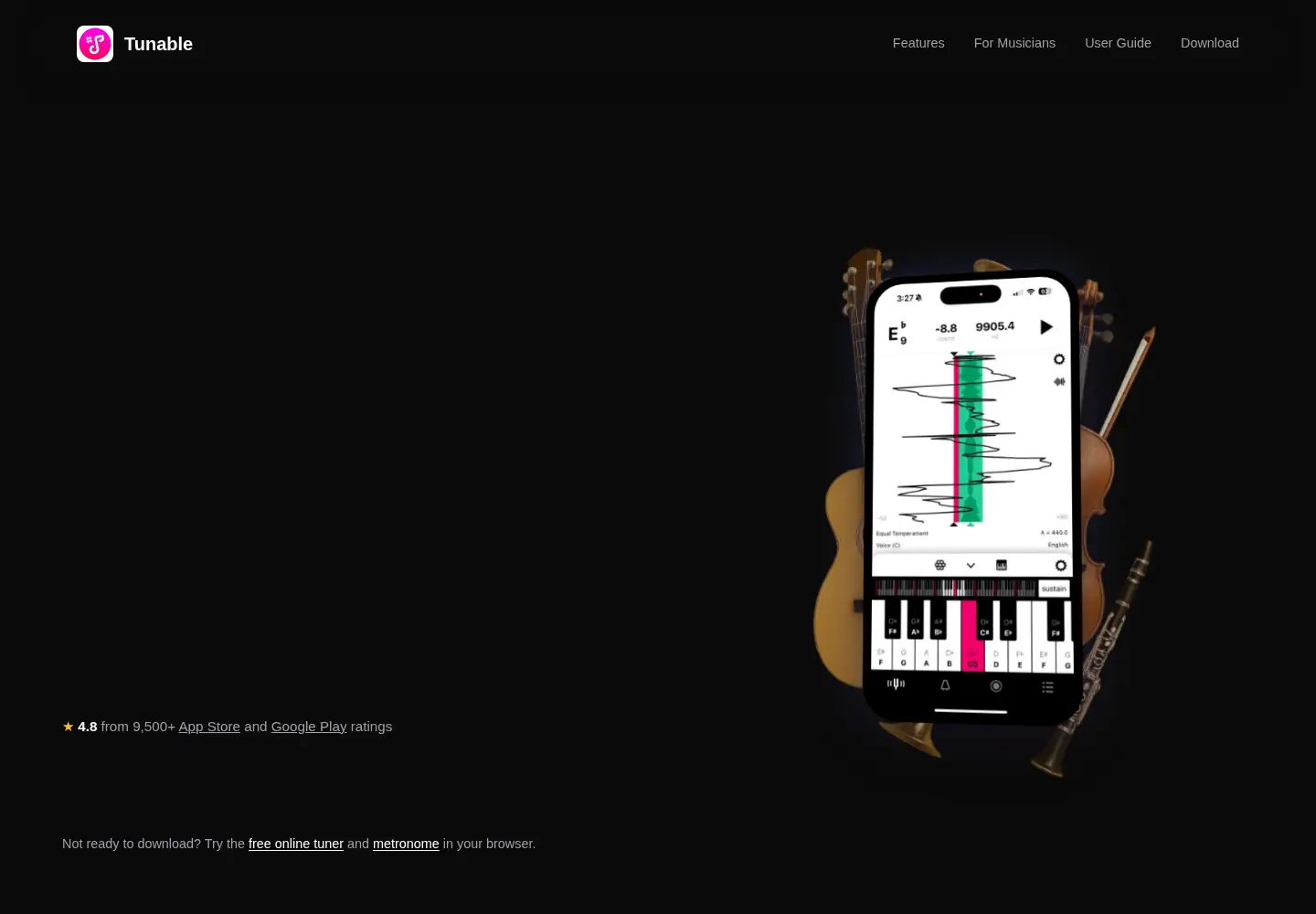 Screenshot of tunableapp.com