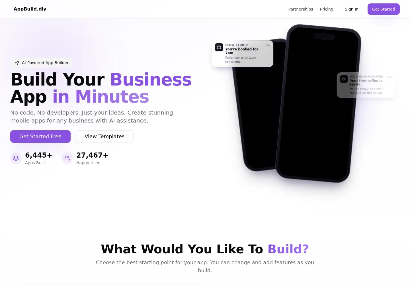 Screenshot of appbuild.diy