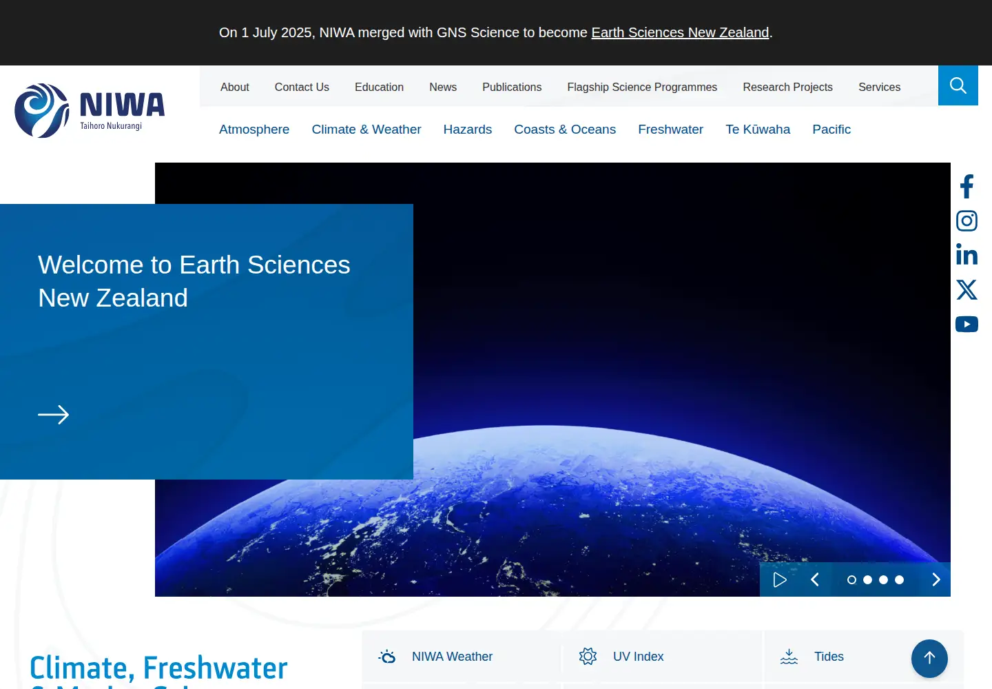 Screenshot of niwa.co.nz