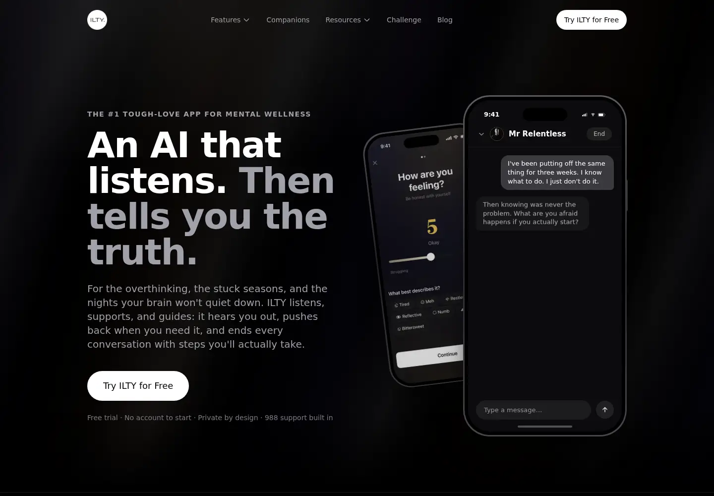Captured homepage of ilty.co in the current scan